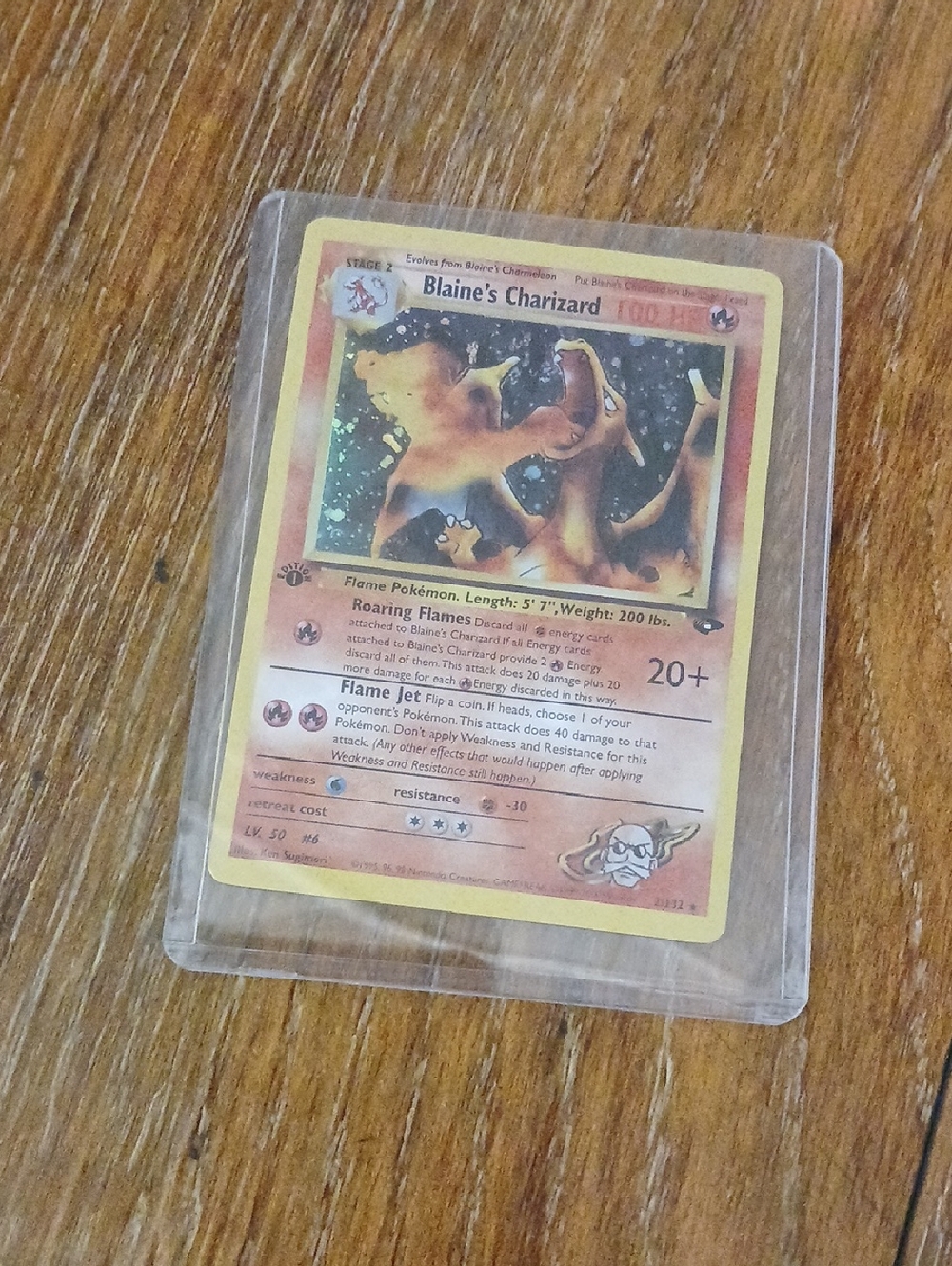 Pokemon First Edition Blaine's Charizard PROXY Pokémon Card - Yellow/Orange